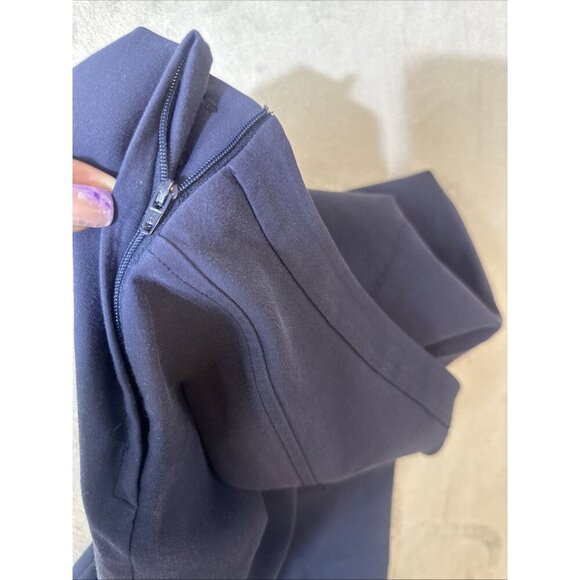 M.M. LaFleur Foster Pants Size 12 Navy Blue Stretch Work Trousers Slim Ankle - Picture 12 of 14